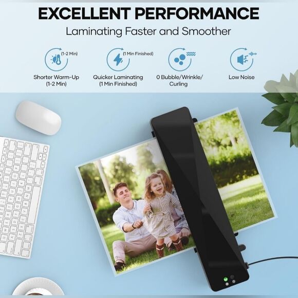 Crenova Laminator Machine with 10 Laminating Sheets, A4 Laminating Machine Hot - Picture 6 of 7